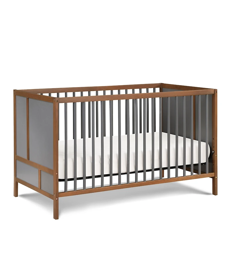 Suite Bebe Pixie Finn 3-in-1 Convertible Crib in Walnut/Charcoal
