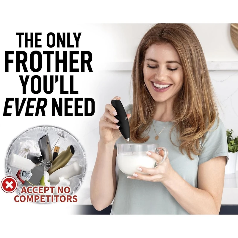 Powerful Handheld Milk Frother for Coffee with Upgraded Titanium Motor