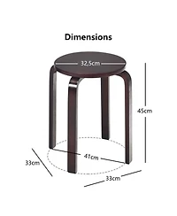 Sugift 18 Inch Stackable Bentwood Dining Chairs with Round Top - Set of 4