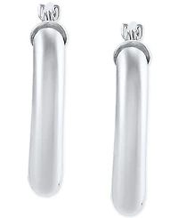 Polished Thin Tube Hoop Earrings (3mm) 14k Gold (18mm)