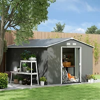 Outsunny 11ft x 9ft Outdoor Metal Storage Shed with 2 Doors
