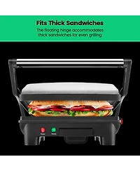 Chefman Electric Panini Press & Grill w/ Non Stick Plates, Opens Flat