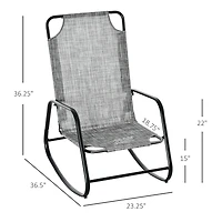 Outsunny Garden Rocking Chair, Patio Sling Fabric Single Rocker,