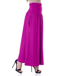 24seven Comfort Apparel Foldover Maxi Pocket Skirt