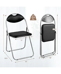 Sugift 2 Pieces Portable Folding Dining Chairs Set with Carrying Handles