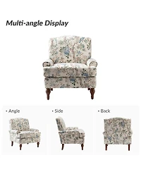 Lucretia Modern Upholstered Accent Chair with Patterned Cushion