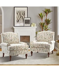 Lucretia Modern Upholstered Accent Chair with Patterned Cushion