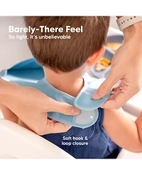 KeaBabies 3-Pack Waterproof Baby Bibs for Eating, Lightweight, Mess Proof Toddler with Food Catcher