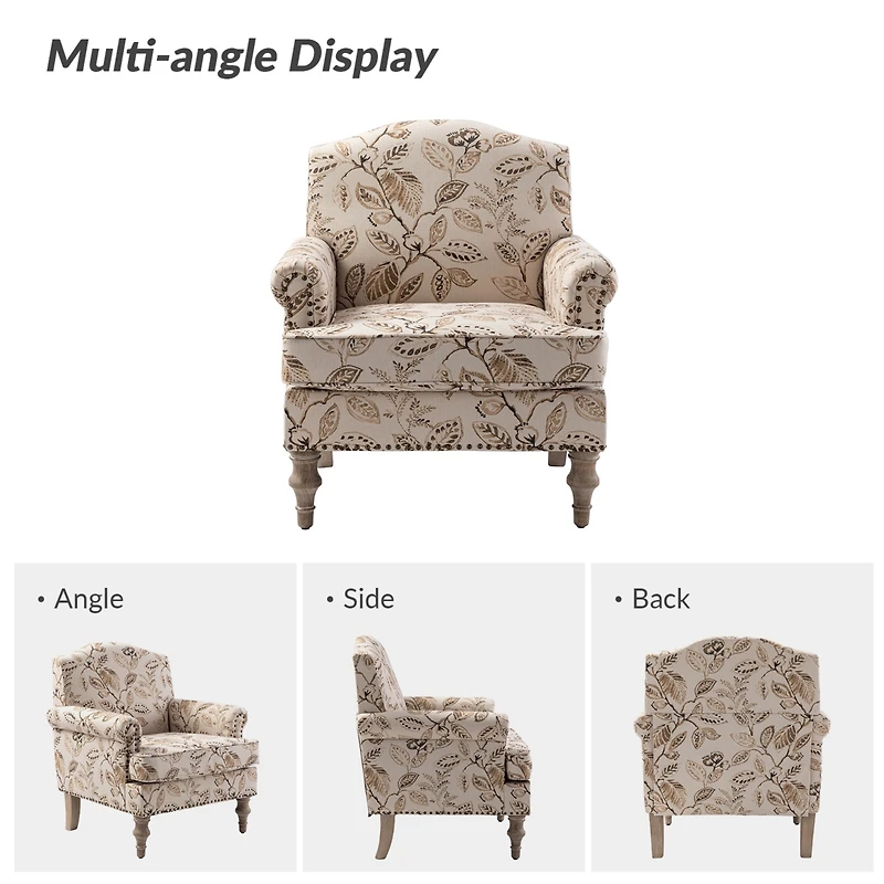 Lakeydra Farmhouse Style Armchair with Pattern Design