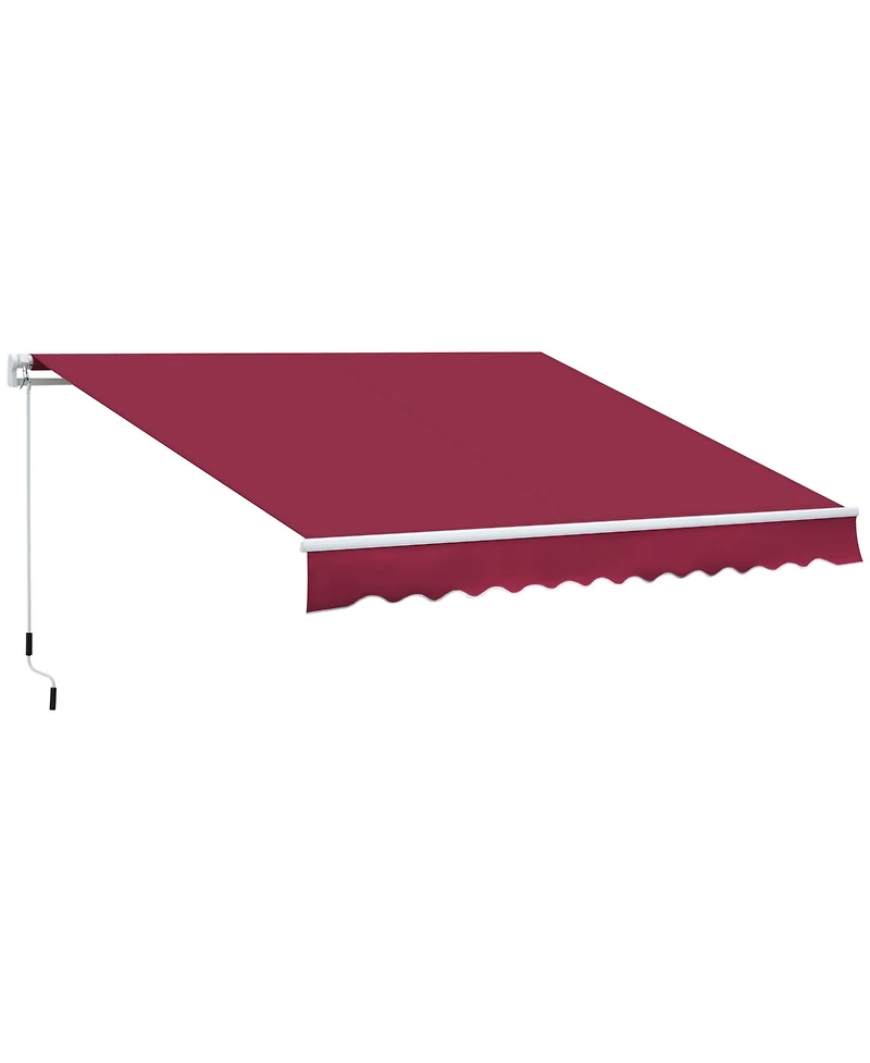Outsunny 12' x 8' Retractable Awning Patio Awning Sun Shade Shelter,