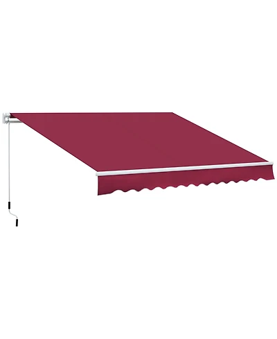 Outsunny 12' x 8' Retractable Awning Patio Awning Sun Shade Shelter,