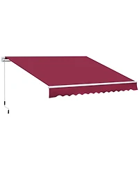 Outsunny 12' x 8' Retractable Awning Patio Awning Sun Shade Shelter,