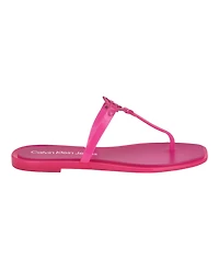 Calvin Klein Women's Edhen Logo T-Strap Flat Jelly Sandals