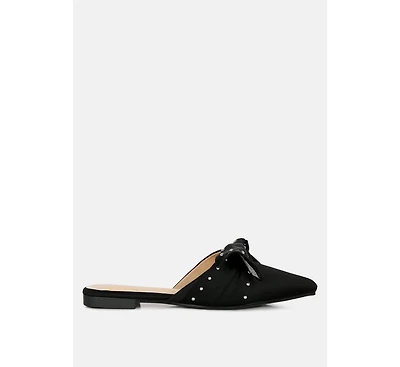 makeover studded bow flat mules