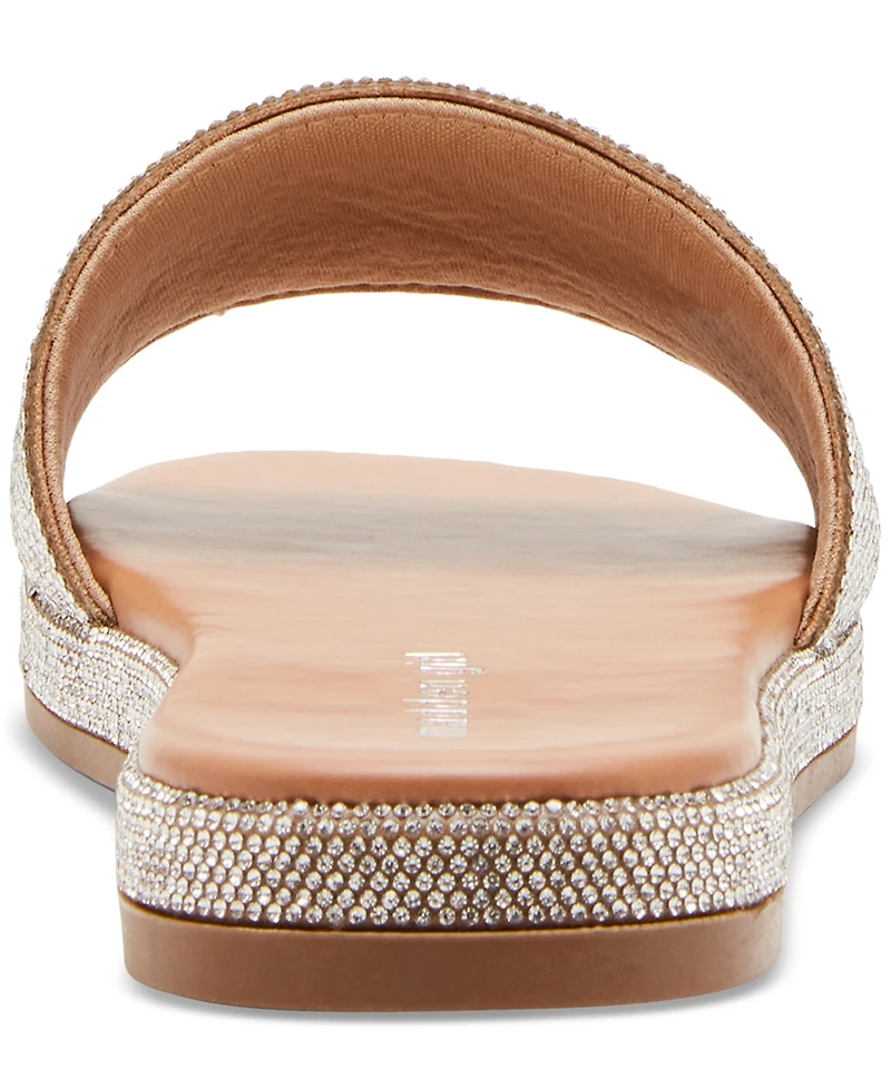 Madden Girl Lizaa Rhinestone Platform Slide Sandals