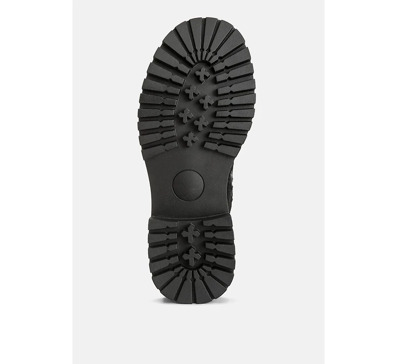 Kasper Womens Suede Chunky high ankle Lug Boots