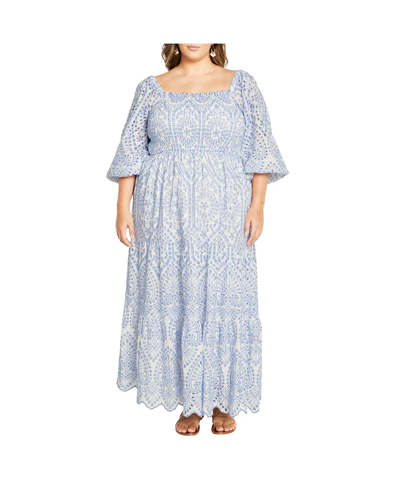 City Chic Women's Brodie 2 Tone Maxi Dress