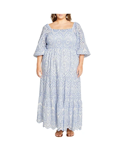 City Chic Women's Brodie 2 Tone Maxi Dress