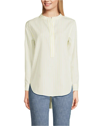 Lands' End Women's No Iron Banded Collar Popover Shirt
