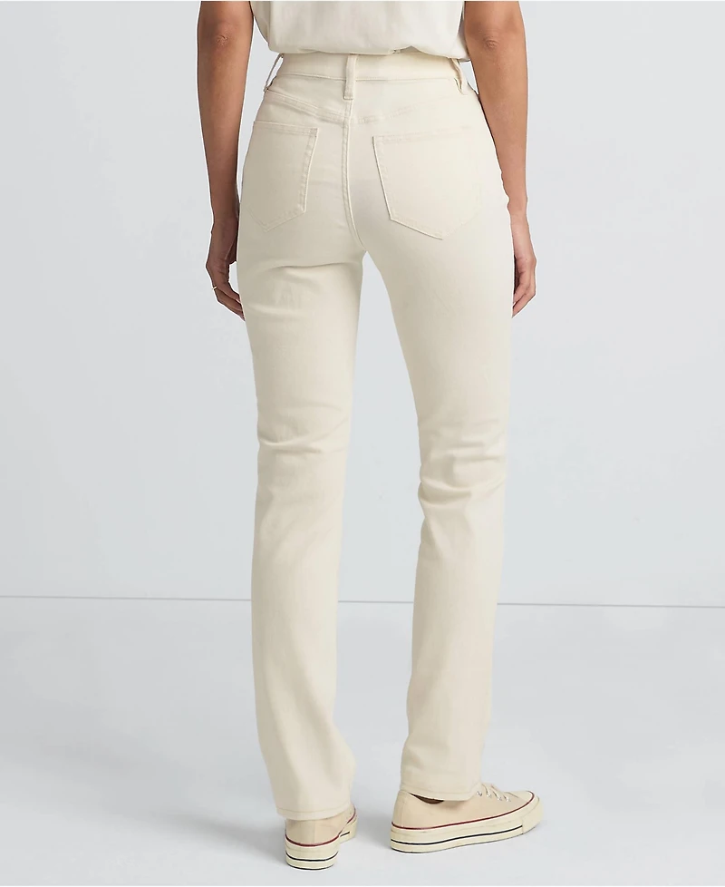 Lands' End Women's Tall Recycled Denim Mid Rise Straight Leg Jeans