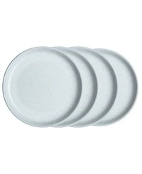 Denby White Speckle Stoneware Coupe Dinner Plates, Set of 4