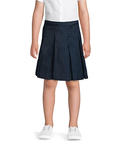 Lands' End Big Girls Box Pleat Skirt Top of Knee