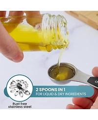 Set of 8 Stackable Magnetic Measuring Spoons with Leveler