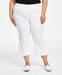 Jm Collection Plus Tummy Control Pull-On Capri Pants, Exclusively at Macy's