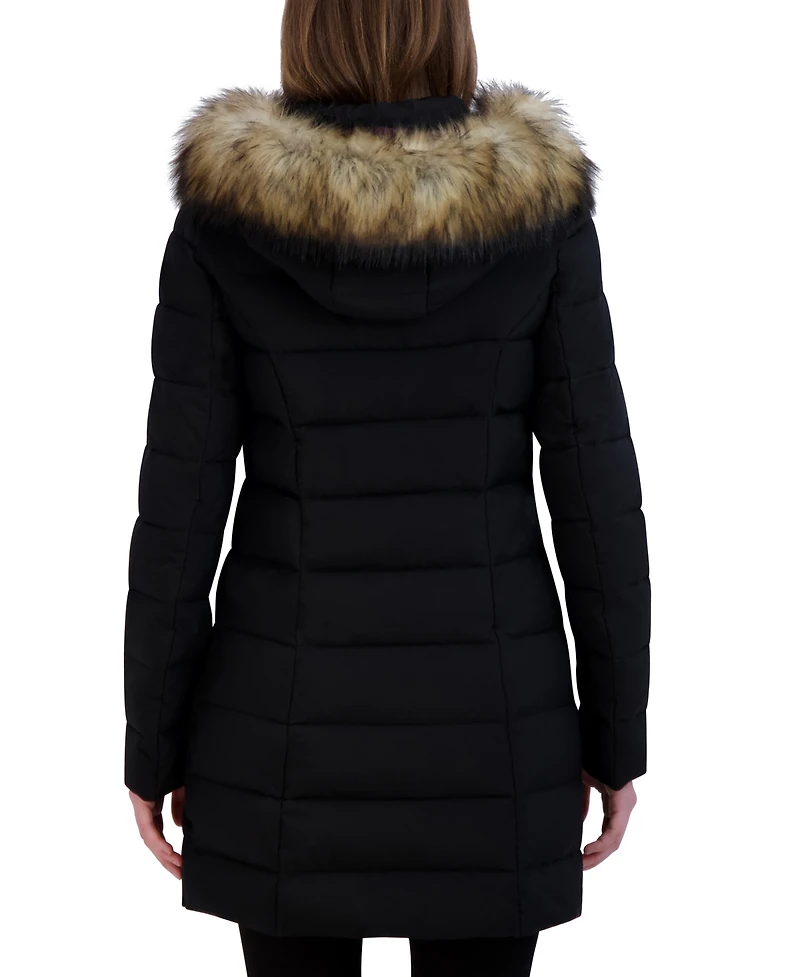 Laundry By Shelli Segal Women's Faux-Fur-Trim Hooded Puffer Coat