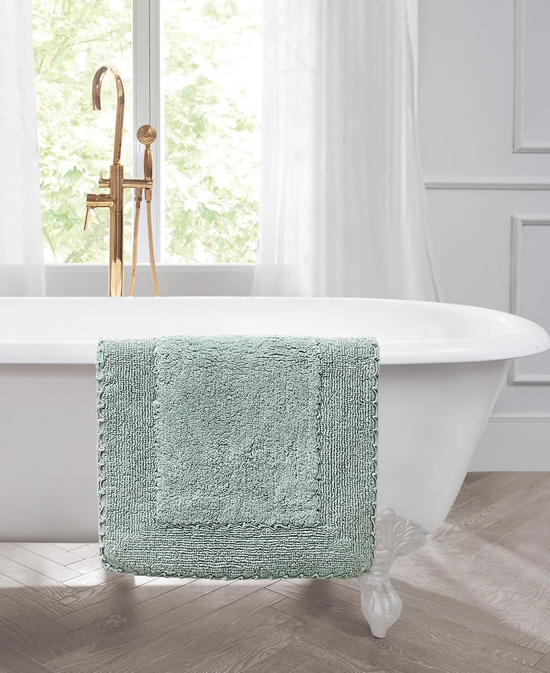 Laura Ashley Ruffle Cotton 2-Pc. Bath Rug Set
