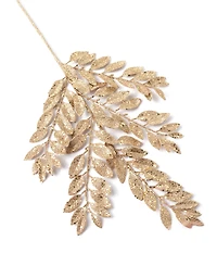 Holiday Lane Blessed Gold Sparkly Leaf Pick Ornament, Exclusively at Macy's