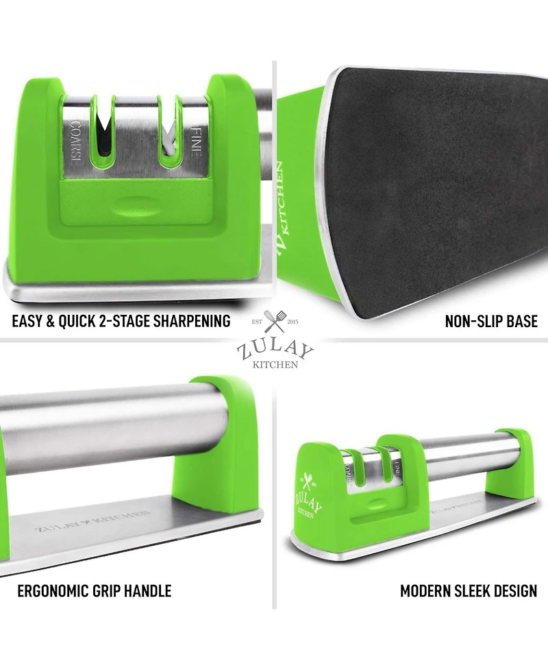 Premium Quality Knife Sharpener for Straight and Serrated Knives Stainless Steel Ceramic Tungsten