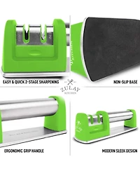 Premium Quality Knife Sharpener for Straight and Serrated Knives Stainless Steel Ceramic Tungsten