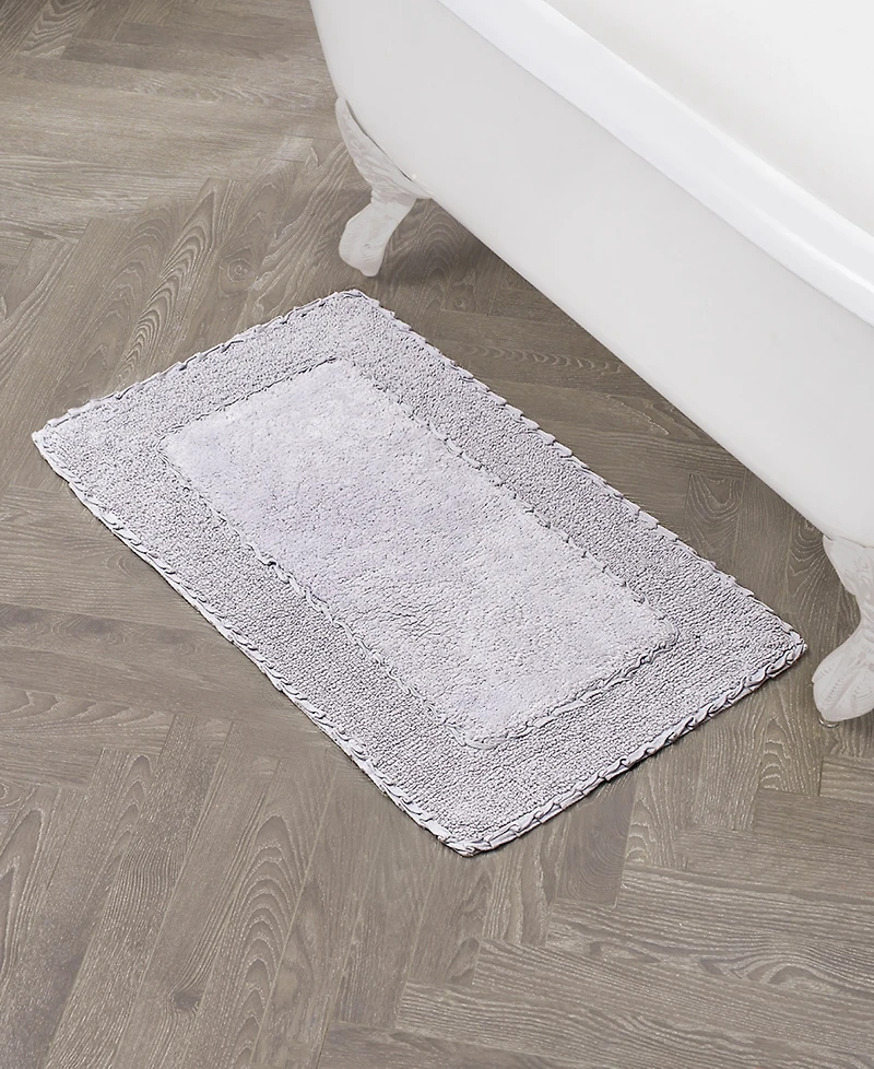 Laura Ashley Ruffled Cotton Bath Rug, 20" x 34"