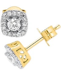 Lab-Created Diamond Halo Stud Earrings (1/2 ct. t.w.) Sterling Silver or 14K Gold-Plated