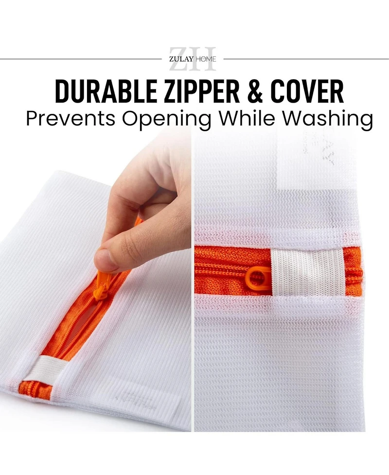Zulay Kitchen 7 Pack Reusable Mesh Laundry Bags for Delicates (2 Small, 2 Medium, 1 Large, 2 Bra Bags)