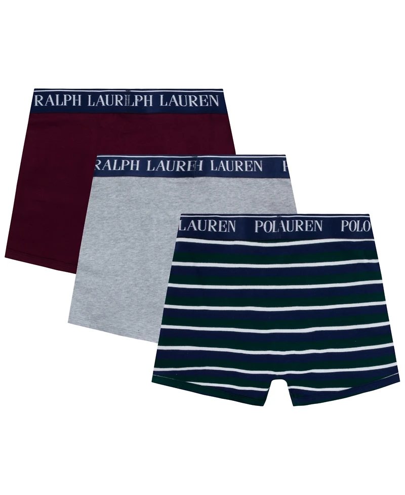 Polo Ralph Lauren Big Boys Cotton Stretch Boxer Briefs 3-Pack