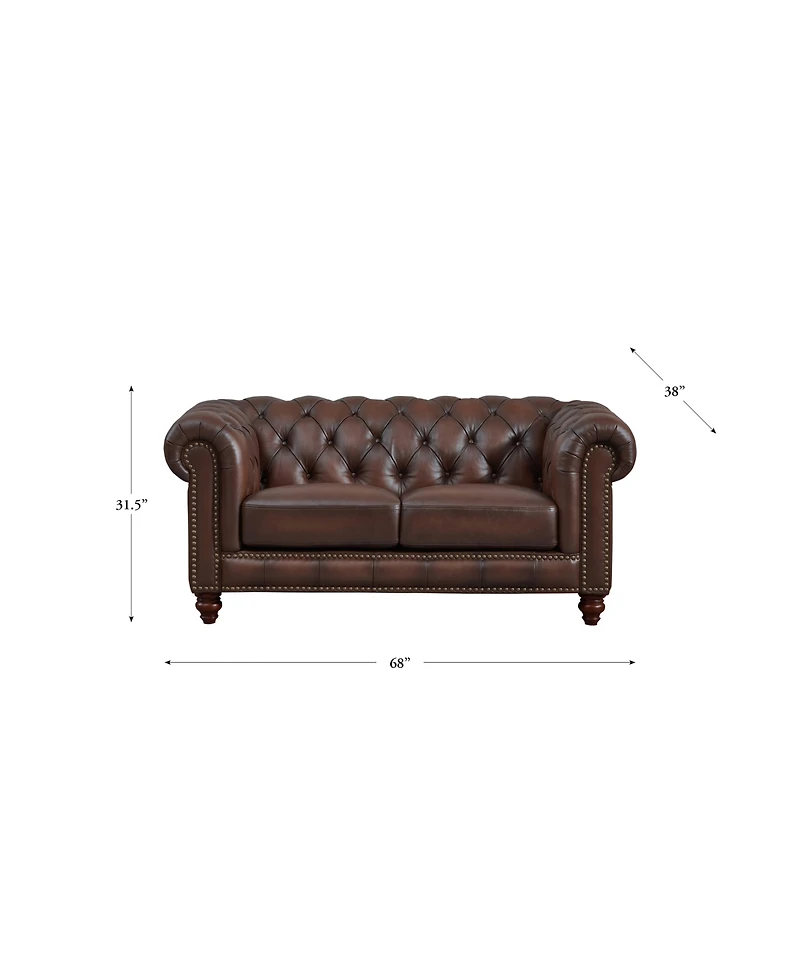 Alton Bay 68" Top Grain Leather Loveseat