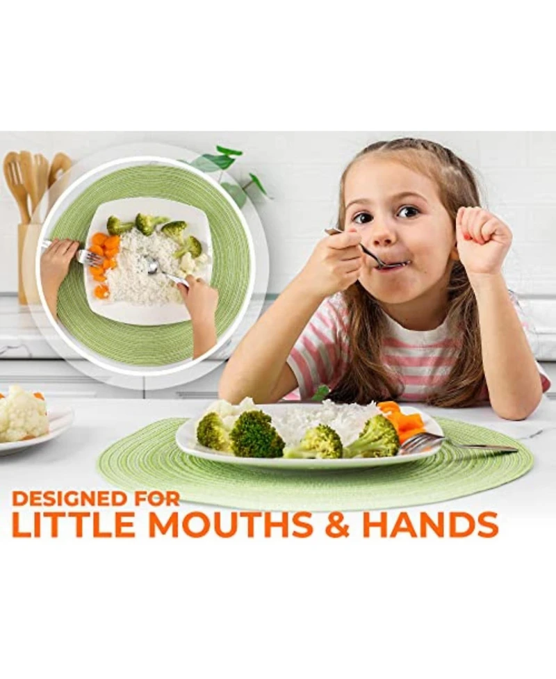 Kids and Toddler Cutlery Set Designed For Self Feeding - 4 Piece Spoon