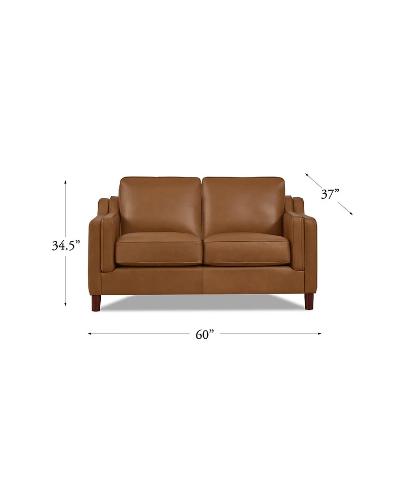 Bella 60" Top Grain Leather Loveseat