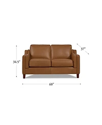 Bella 60" Top Grain Leather Loveseat
