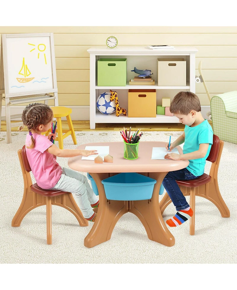 Slickblue Children Kids Activity Table & Chair Set Play Furniture W/Storage