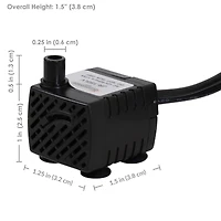 Indoor/Outdoor Small Fountain or Aquarium Pump with Led Light Ring and Transformer - 40 Gph - 12 Volts