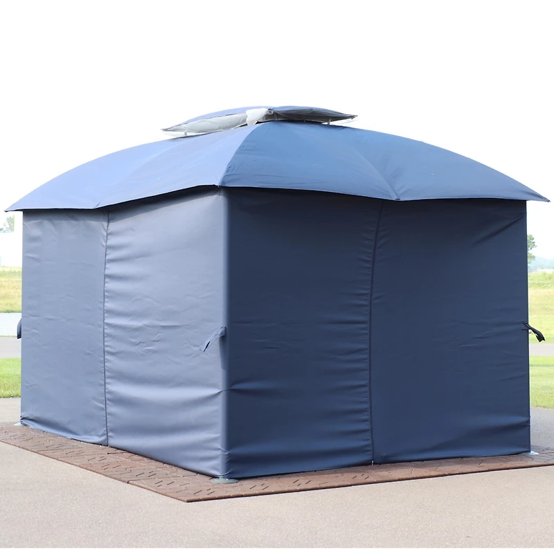 125 x 77 Inch Polyester 4-Piece Gazebo Sidewall Set - Gazebo Curtains Only - Provides Shade and Privacy
