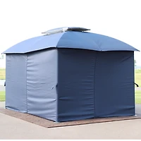125 x 77 Inch Polyester 4-Piece Gazebo Sidewall Set - Gazebo Curtains Only - Provides Shade and Privacy