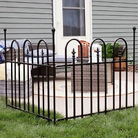 Strasbourg 6' Set of 2 Steel Decorative Garden Fence Panels - 37.5" W x 30.5" H Per Panel - Black