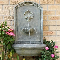 Seaside 27-Inch Outdoor Wall Fountain - Outdoor Water Fountain for Garden, Patio and Balcony