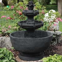 34"H Electric Polyresin 3-Tier Budding Fruition Outdoor Water Fountain