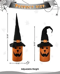 Glitzhome 24"H Halloween Linen Jack-o-Lantern Doorstop Porch Decor