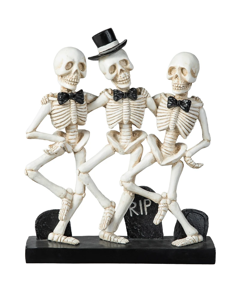 Glitzhome 10.50''H Halloween Polyresin Dancing Skeleton Table Decor